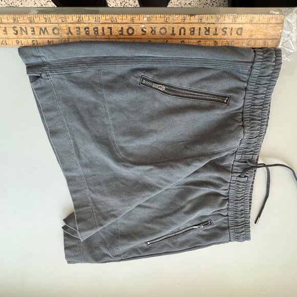 Athleta Skirt Size 4 Gray Elastic Waist Mini Skirt Zipper Pockets Cotton Spandex - Picture 7 of 7